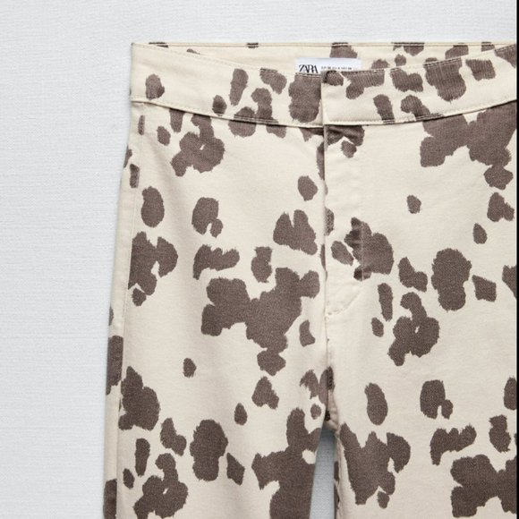 FLARED SKINNY JEGGINGS BROWN / WHITE - Picture 4 of 4